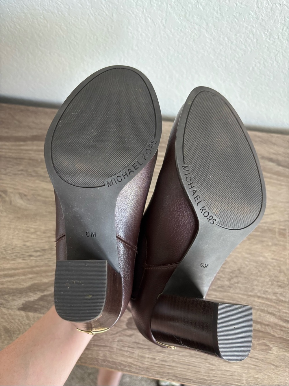 Michael Kors Women's Dark Brown Leather Block Heel Chelsea Boot - Picture 8 of 11